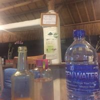 The famous alkaline water and turmeric beverage  at Alkaline Restaurant in Canggu