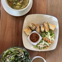 veg curry - different to how we expected the curry to taste , enjoyed the broth but the curry less so.                    spring rolls - a little too greasy a little bland  at Alkaline Restaurant in Canggu