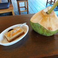 Raw carrot  cake at Alkaline Restaurant in Canggu