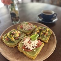 Avocado toast 65K  at Alkaline Restaurant in Canggu