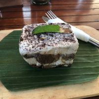 Tiramisu which comes frozen into a block at Alkaline Restaurant in Canggu
