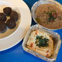 Hummus and beans plus falafels at Bakery House in Reading