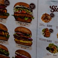 menu at VeganBurg in San Francisco