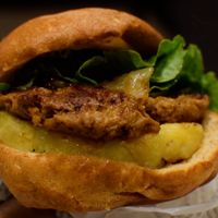 pineapple teriyaki burger at VeganBurg in San Francisco