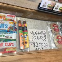 counter offerings at VeganBurg in San Francisco
