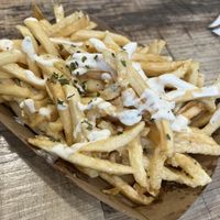 Creamy garlic fries   at VeganBurg in San Francisco