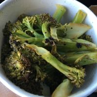 carry-out broccoli (too much lemon flavor) at VeganBurg in San Francisco