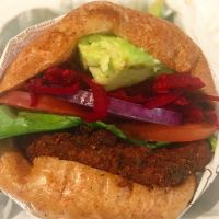 Beetroot and Avocado Burger  at VeganBurg in San Francisco