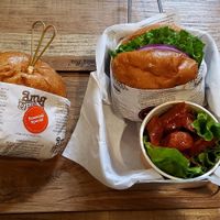 Seasonal burger is always a fun surprise at VeganBurg in San Francisco