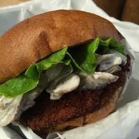 Creamy shrooms ($10.90 + tax & tip) at VeganBurg in San Francisco