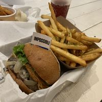 Mushroom Burger with Impossible patty at VeganBurg in San Francisco