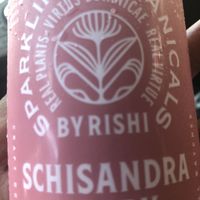 Schisandra Berry soda / sparkling water. This is my first time trying Sparkling Botanicals by Rishi 🤔. Berry flavorful, not sweet. That works for me. 👌🏾  at Rooted Juicery + Kitchen - Madison Rd in Cincinnati