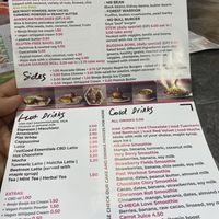 Menu at The Feel Good Cafe in East London