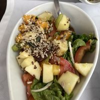 The salad from the menu  at A Celeste in Nazare