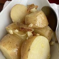 Potaoes with garlic and olive oil  at A Celeste in Nazare
