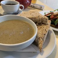Broccoli and Courgette soup of the day at The Leaf & Bean in Skipton