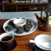 Spinach and corn patties at The Summer Tea House - 静颐茶馆 in Shenzhen