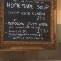 Soups at Bobby's Sandwich Bar in Edinburgh
