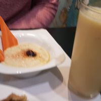 Hummus and banana shake at The Mantraa in Barcelona