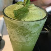 fresh juice with lemon and mint  at The Mantraa in Barcelona