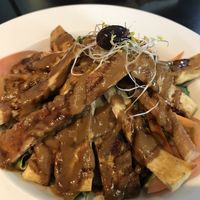 tofu with peanut sauce (amazing!!)  at The Mantraa in Barcelona