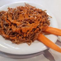 Menu of the day / 1st course / Fideuá (didn't really match the original taste of a fideuá but it waS good anyway) at The Mantraa in Barcelona