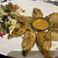 Momos meal  at The Mantraa in Barcelona