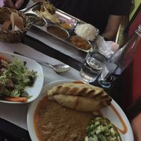 Empanada con Thali (Indian dish) at The Mantraa in Barcelona