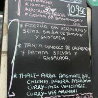 Ejemplo de menú del día  at The Mantraa in Barcelona