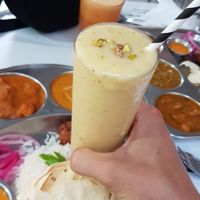 Vegan mango lassi and luxury thali at The Mantraa in Barcelona