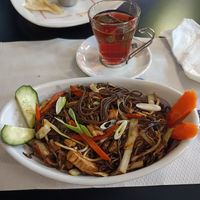 Vegan noodles at The Mantraa in Barcelona