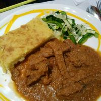 seitan with potatoes at The Mantraa in Barcelona