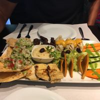 Shared tapas  at The Mantraa in Barcelona