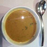 Sopa de verdura triturada at The Mantraa in Barcelona