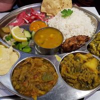 Nepalese thali deluxe at The Mantraa in Barcelona