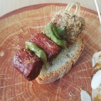 Chorizo and padron at Crock and cock in Bilbao