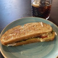 Delicious vegan tofu and mostard sandwich   at Crock and cock in Bilbao