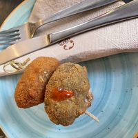Croqueta mediterránea y de morcilla  at Crock and cock in Bilbao
