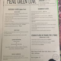 Menu at Crock and cock in Bilbao