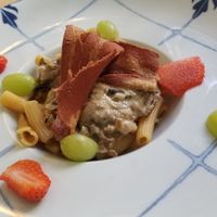 Pasta con no bacon at Crock and cock in Bilbao