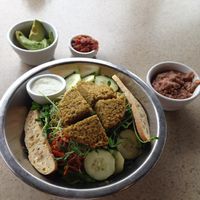 Kim's salad w/guac & beans at Ki's in Solana Beach