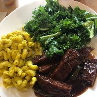 Vegan Mac, Kale salad and Seitan  at Kale Cafe in Port Orange