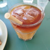 Iced verlängerter with oat milk (gotta pay extra for that) at 7Stern in Vienna