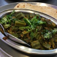 Brinjal bhaji  at 4 Seasons Chaat House in Leicester
