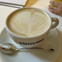 Cappuccino with oat milkk  at MLS Creperie in Cesky Krumlov