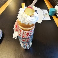 Apple strudel trdelník for 200 CZK (8,22€) at MLS Creperie in Cesky Krumlov