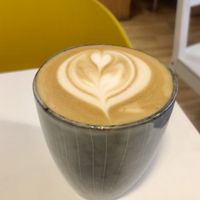Oat milk latte  at Kaffe O in Belfast
