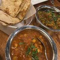Roti, Chana masala and eggplant  #Veganuary at Rajput Indian Cuisine in Suffolk