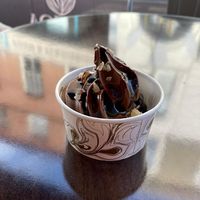Vegan gelato with spiced ginger  at Cocoa Amore in Leicester