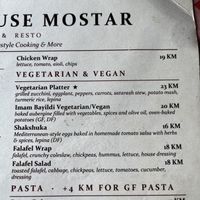 Menu  at Food House in Mostar